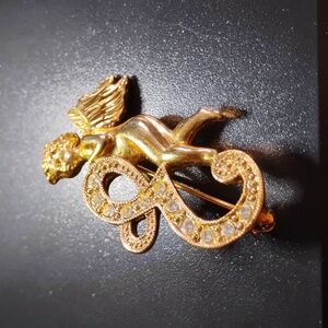 Angel "E" Rhinestone Pin